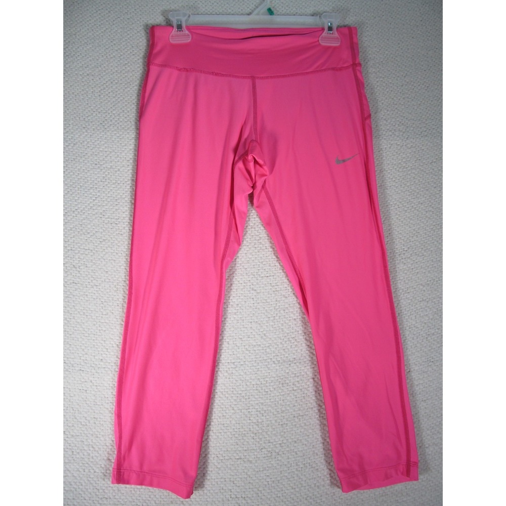 Nike Dri-Fit‎ Womens Tight Fit Running Leggings Elastic Waist Size M Pink